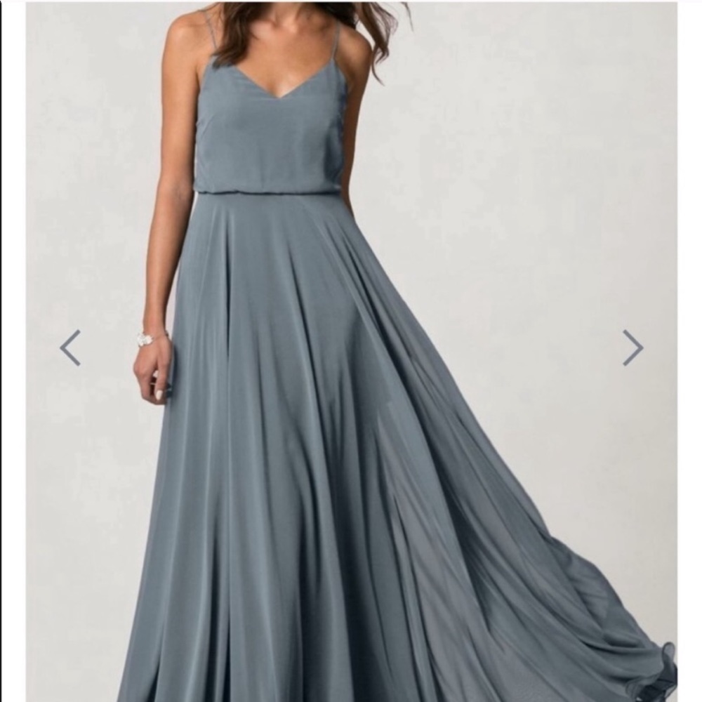Jenny Yoo Slate Blue Maxi Dress - Picture 4 of 8